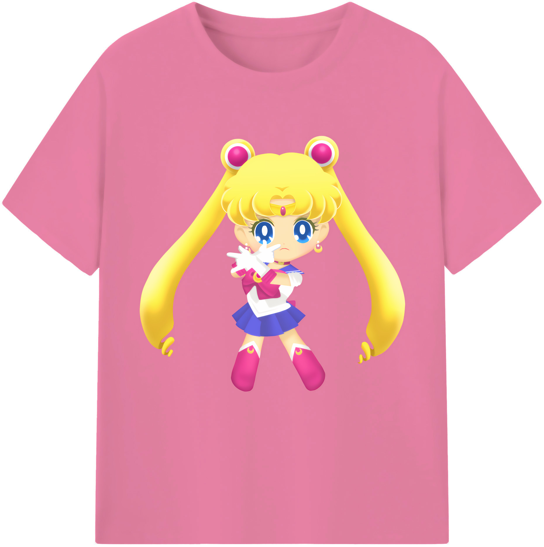 （画像用） 美少女戦士セーラームーン 月野 うさぎ つきの うさぎ Sailor Moon Tsukino Usagi 綿100％半袖Tシャツ（フロントプリント）